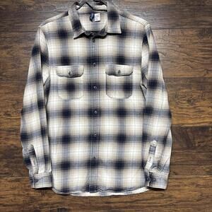 H&M Divided Men’s Button Up Shirt - Blue Plaid, Long Sleeve - Size Medium